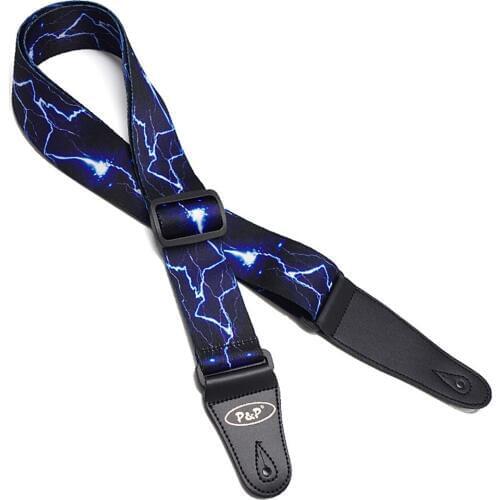 Lightning Pattern Guitar Strap Electric Guitar Acoustic Guitar Folk Guitar Bass Strap