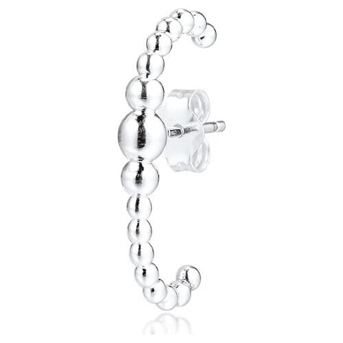 CKK Silver 925 Jewelry Row of Beads Single Stud Cuff Earring For Women Gift Sterling Silver Original Earring