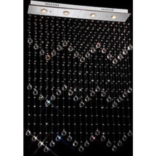 Modern K9 Crystal Chandeliers Rectangular LED Restaurant GU10 Light Living Room Curtain Light Hanging Wire Crystal Lamp