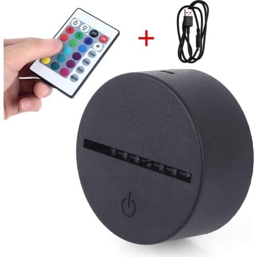 Modern USB Cable Touch 3D LED Light Holder Lamp Base Night Light Replacement 7 Color Colorful Light Bases Table Decor Holder