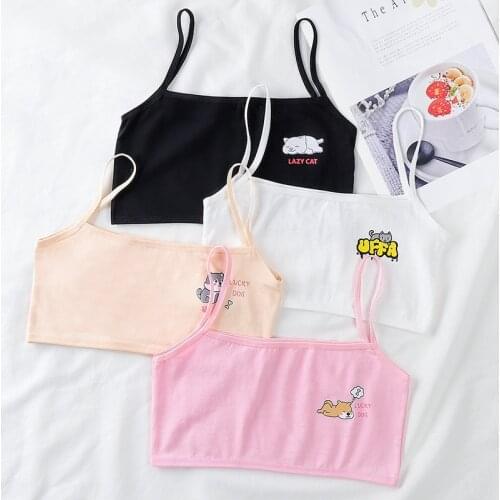 Girl Sport Bra Breast Care Girl Bra 6-12 Years Hipster Cotton Teens Teenage Underwear Summer Kids Lace Vest Young TOPS