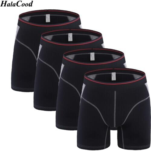 4Pcs/lot Fashion Sexy Cotton Mens Boxers Shorts Male High Quality Long Underpant Mr Undewear Household Large Shorts Man Panties