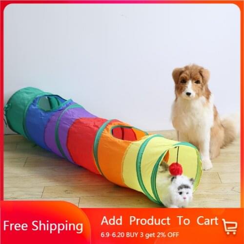 Practical Cat Tunnel Pet Tube Collapsible Play Toy Indoor Outdoor Kitty Puppy Toys for Puzzle Exercising Hiding Training