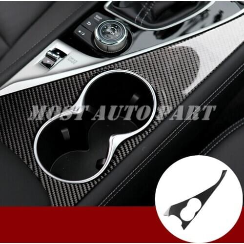 Carbon Fiber Inner Water Cup Holder Frame Cover Trim For Infiniti Q50 2013-2020 Car accesories interior Car Trim