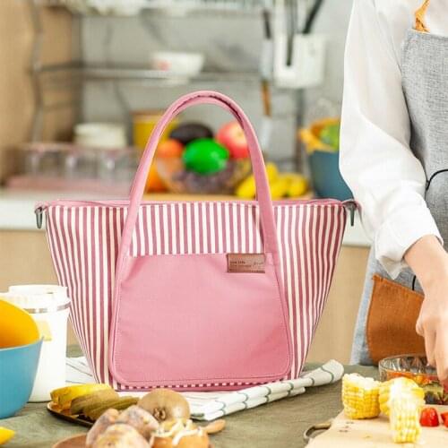 High Capacity Womens Thermal Lunch Box Bag Portable Waterproof Cooler BentoInsulation Pouch Picnic Zipper Tote Accessories Case
