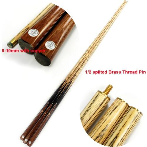 Xmlivet latest handmade Snooker cues 1/2 splited brass joint ash shaft in 9.5mm-10mm tips Pool cue stick High quality China