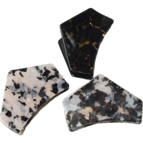 Acrylic Geometric Shape Hair Claws Clamp for Women Marbling Ladies Large Hair Claw Hair Accessories