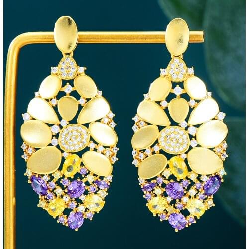 GODKI Vintage Luxury Sandblasting Waterdrop Dangle Earrings For Women Wedding Bridal Earrings boucle d'oreille femme 2021