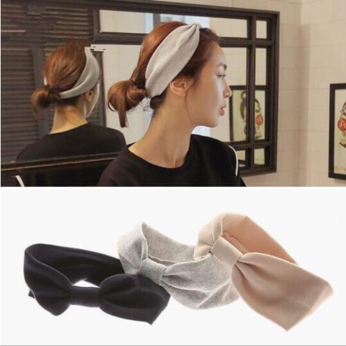 2017 Korean Fashion Solid Color Bow Girls Turban Headband Hair Head Bands Accessories For Women Girls Scrunchy Headwrap Headwaer