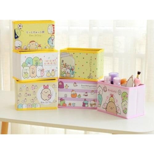 1pc Cartoon sumikko gurashi toys collection storage boxes foldable Home Beauty Case Cosmetic Box Pouch Makeup for Girls