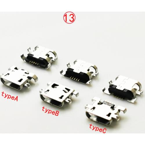 10PCS Micro USB connector Phone Jack USB Connector 2.0 B type Female Micro USB Jack Board Sink 0.8 DIP 5Pin