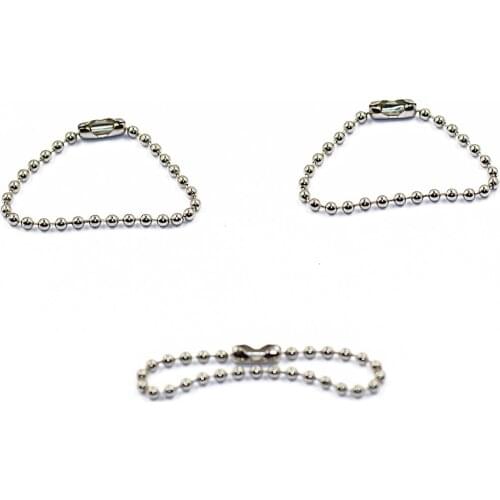 10cm Silver Color Ball Key Chain Necklaces for DIY Jewelry Making Findings 20pcs