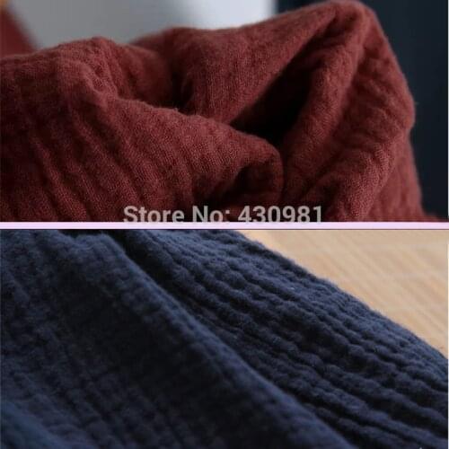 100cm*135cm soft cotton crincle wrinkle material for scarf dress double layer linen cotton crepe fabric