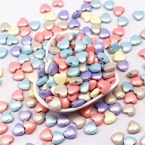 10g Macaron ABS Heart Beads Imtiation Symphony Beads with Hole DIY Jewelry Making Bracelets Necklace Findings DIY Accessories