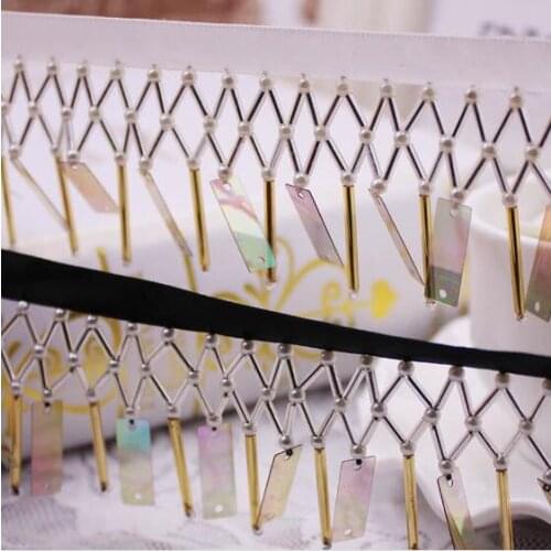 20Yards Beading Pearl Trims Beaded Ribbon For Sewing Laser Sequined Fringe Trim Lace For Curtain DIY Sewing Latin Dress Costumes