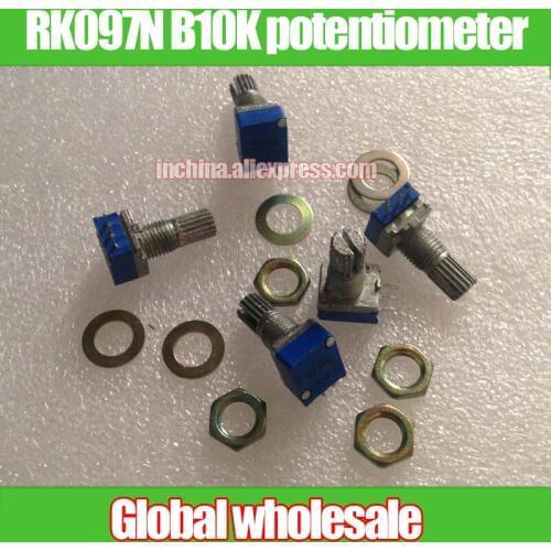 20pcs RK097N B10K 09-type seal single joint potentiometer / variable resistor length 15MM