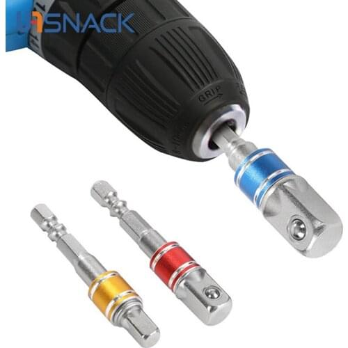 1/4" 3/8" 1/2 Shank Drill Socket Adapter Bit Set for Impact Driver with Hex Shank To Square Socket Drill Bits Bar Extension Set