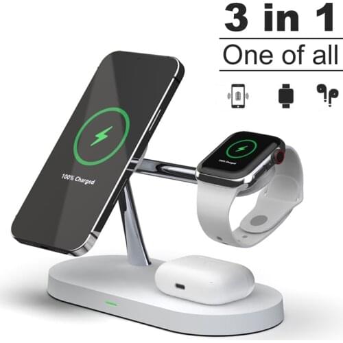 X452 5 In One Wireless Magnet Charger For Iphone 12/11/Airpods/Apple Watch/Android Phone Wireless Desktop Fast Charging Stand