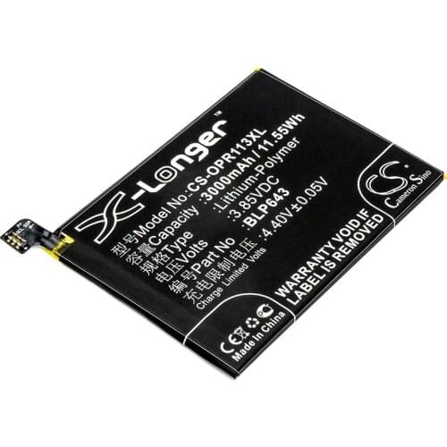 CS 3000mAh / 11.55Wh battery for OPPO CPH1719, R11S, R11s Dual SIM, R11s Dual SIM TD-LTE, R11st BLP643