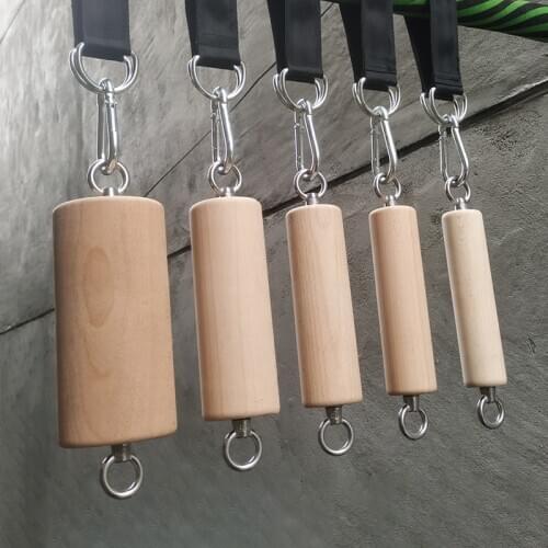 Wooden Anti-slip Pull Up Bar Power Ball Fitness Hand Grips Climbing Finger Wrist Strength Trainer Gym Arm Muscle Training Handle