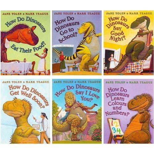 6pcs/lot Hot children educational english book How Do Dinosaurs books for Primary school students english story Books
