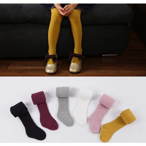 Children Spring Autumn Tights Cotton Candy colors Baby Girl Pantyhose stockings Kid Infant Knitted Tights Soft girls Clothing
