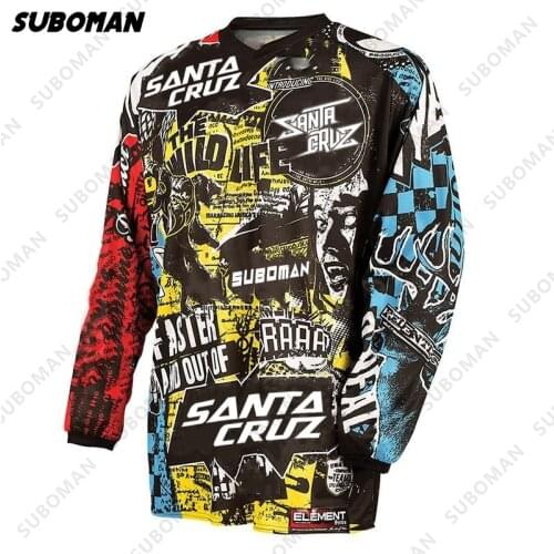 SANTA CRUZ team mtb Motocross Jersey Bike BMX Mountain Downhill Bike short Sleeve Enduro Racing Shirts Cycling Jersey dh Offroad