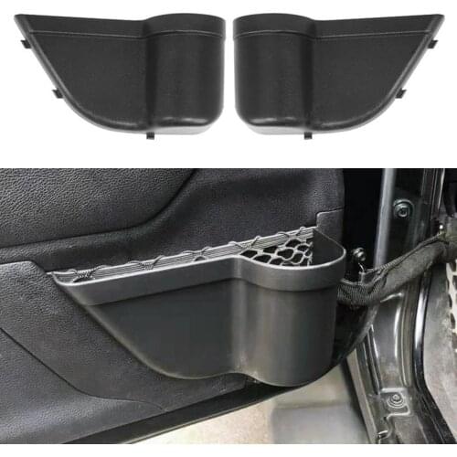 2PCS Front Door Pockets Inserts Side Organizer Net for Jeep Wrangler 2011-2018 JK JKU 2/4 Door Interior Black