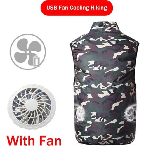 Summer Work Outdoor Vests + USB Fan Quick Cooling Breathable Jackets 3-Gear Strong Wind Hiking Vest Fish Cycling Vest Men/Women