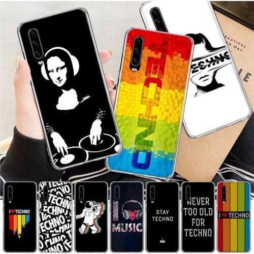 Techno Music Art Soft Cover Phone Case For Huawei P30 P20 P10 P40 Mate 30 20 10 Pro Lite P Smart Z Plus + Customized Coque Shell