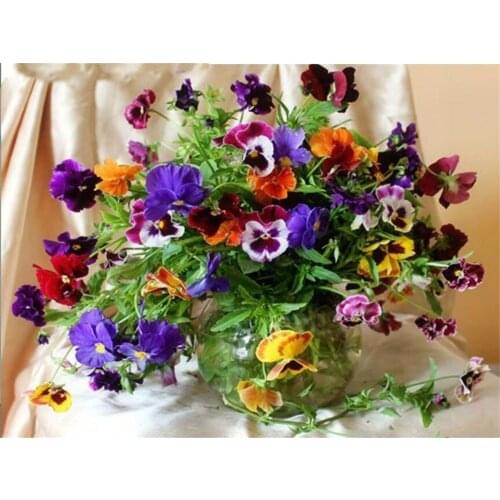 Flower Arranging DIY 11CT Embroidery Cross Stitch Kits Craft Needlework Set Cotton Thread Printed Canvas Home Room