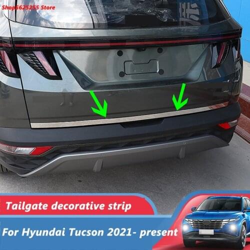 Rear Trunk Lid Tailgate Cover Trim for Hyundai Tucson NX4 2021 2022 Accessories Stainless Steel Hatch Door Handle Molding Strip