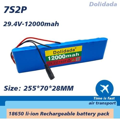 New 7s2p 29.4V12000mah Li ion battery pack with 20A balanced BMS for electric bicycle scooter electric wheelchair