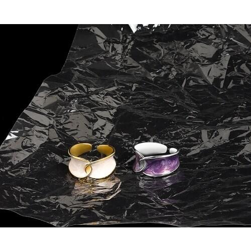 Original design s925 sterling silver light luxury color enamel irregular opening ring 2021 woman DIY jewelry gifts free shipping