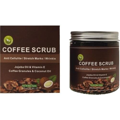 250ml Coffee Exfoliating Body Scrub Cream Facial Body Dead Skin Wrinkles Removal Deep Clean Anti-aging Skin Care Massage Scrub
