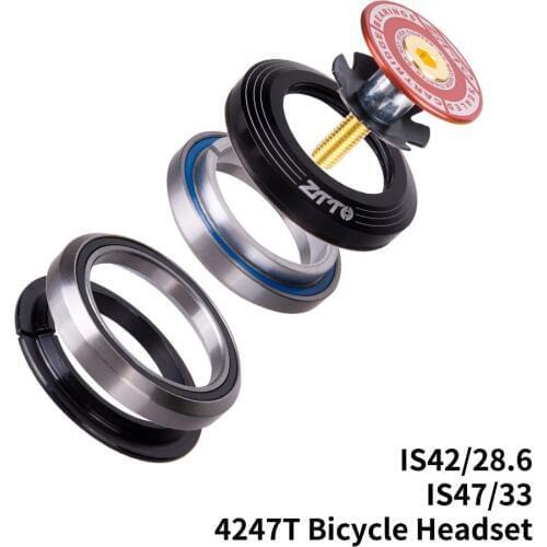 MTB Bike Road Bicycle Bearing Headset 42mm 47mm 1 1/8"-1 1/4" Tapered Tube fork IS42 47 Integrated Angular Contact 4247T
