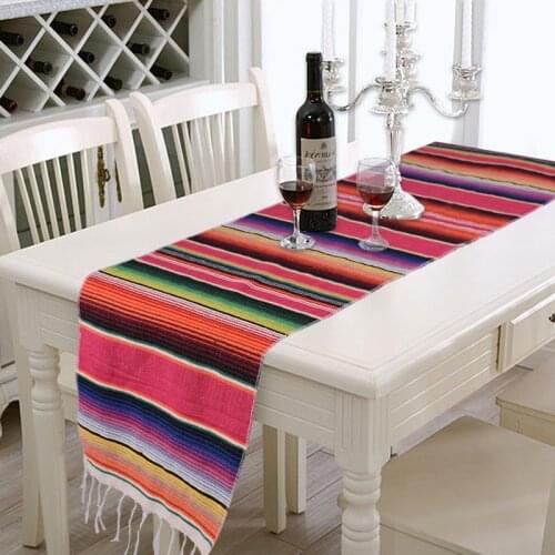 Rainbow Table Runners for Wedding Party Black White Stripe Table Runner Decorative Table Simple Table Dustcover Tablecover