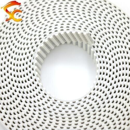 High Quality 50meters T5 PU open belt T5 timing belt T5 10MM white Polyurethane with steel core belt width 10mm Free shipping