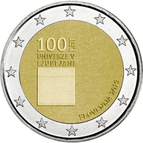 Slovenia 2019 100th Anniversary of Ljubljana University 2 Euro Real Original Coins True Euro Collection Commemorative Coin Unc