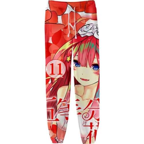Anime The Quintessential Quintuplets 3D Joggers Pants Men/Women Casual Trousers Streetwear Hip Hop Sweatpants Cosplay Costumes