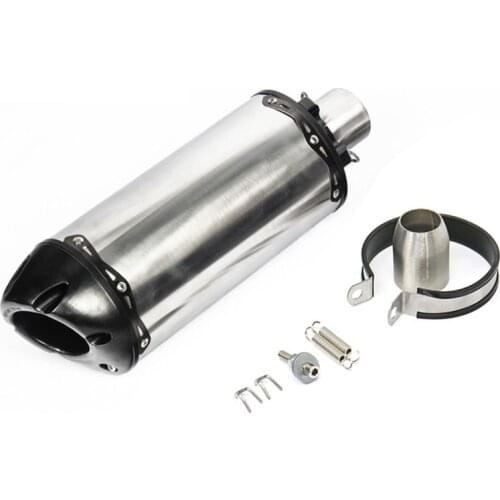 Universal Motorcycle Silver Chrome Exhaust Pipe CNC Two Brothers USA Racing For cb650r s1000rr fz6 cb1000r er6n mt07 cf moto 500