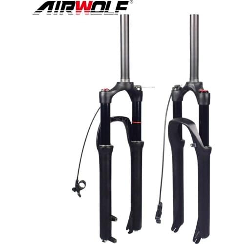 AIRWOLF MTB Suspension Fork 29 AM Mountain Bike Fork Travel 130mm Line Remote/Manual Lockout Thru Axle 100*15mm Bicycle Fork