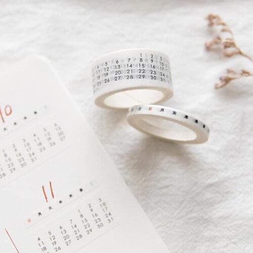 Vintage Black And White Calendar Decoration Washi Tape DIY Scrapbooking Masking Tape Sticker