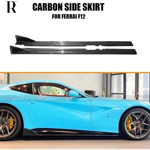 Real Carbon Fiber Side Bumper Extension Skirt for Ferrari F12 2013 - 2017 Side Skirts