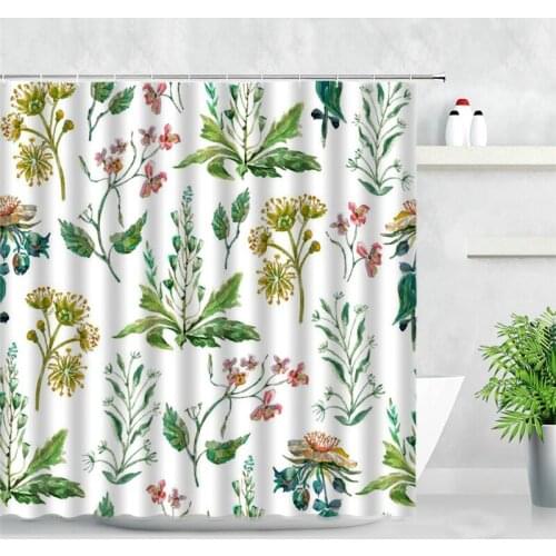 Colourful Flowers And Butterflies Shower Curtains Natural Landscap Waterproof Polyester Fabric Bathroom Curtains For Home Decor