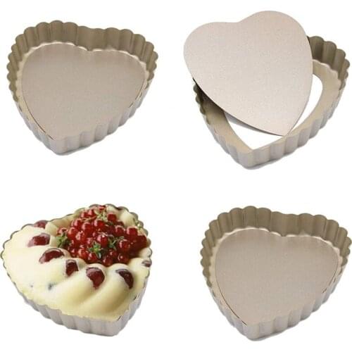 6 Pcs/Set Non-Stick Pie Pizza Pan Molds Cake Round Mould Removable Bottom 4 Inch Mini Tart Pans Bakeware
