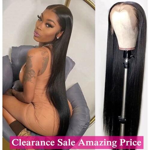 Bone Straight Lace Front Wig Human Hair Transparent Lace Frontal Wigs Peruvian Straight Lace Front Human Hair Wigs For Women