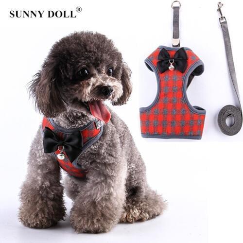 1.5 M Bell Bow Tie Dog Chain Cat Teddy Small Dog Puppy Vest Traction Rope Pet Dog Rope Dog Leash Pet Supplies Pet Collar Harness