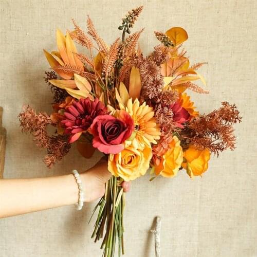 1Pc Thanksgiving Day Simulation Dandelion Branch Simulation Flower Bouquet Fake Flower Plant Dandelion Bouquet