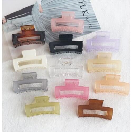 1Pc Korean Solid Hair Claws Elegant Clear Acrylic Hair Clips Hairpins Barrette Headwear for Women Girls Hair Accessories Gifts